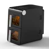 Olsen & Smith Double Stack 2-Drawer Dual Zone 11L Digital Air Fryer – 1700W XL Capacity with Double-Decker Cooking, 13 Preset Modes, Sync & Match Functionality, LED Touch Display, and Viewing Window – Black