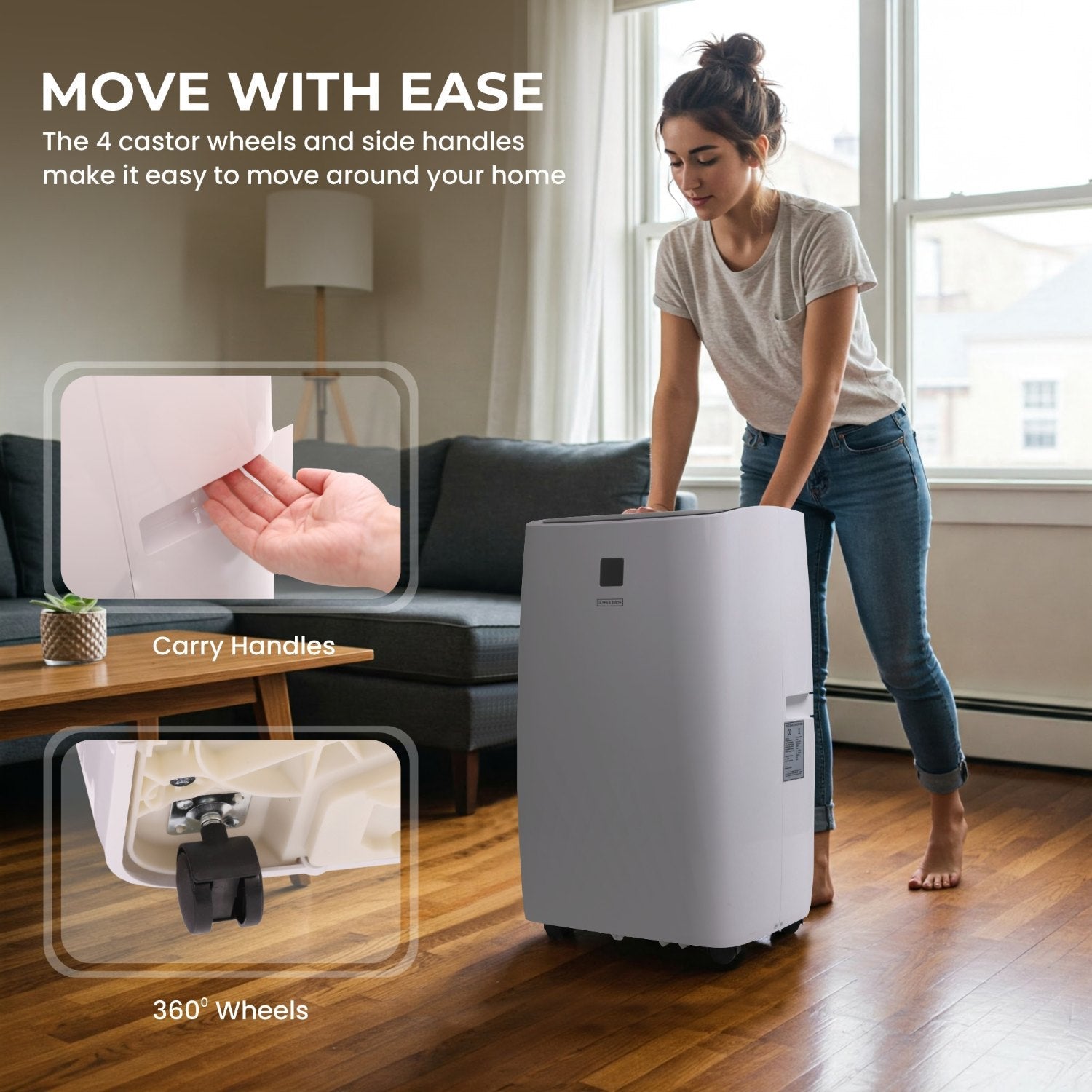 Olsen & Smith 12000 BTU 3-in-1 Paortable Air Conditioning Unit, Air Conditioner AC Air Con Cooler with Cooling, Fan & Dehumidifier Functions, 24H Timer with Window Kit & Remote Control, White