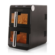 Olsen & Smith Double Stack 2-Drawer Dual Zone 11L Digital Air Fryer – 1700W XL Capacity with Double-Decker Cooking, 13 Preset Modes, Sync & Match Functionality, LED Touch Display, and Viewing Window – Black