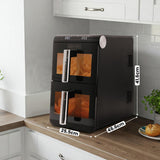 Olsen & Smith Double Stack 2-Drawer Dual Zone 11L Digital Air Fryer – 1700W XL Capacity with Double-Decker Cooking, 13 Preset Modes, Sync & Match Functionality, LED Touch Display, and Viewing Window – Black