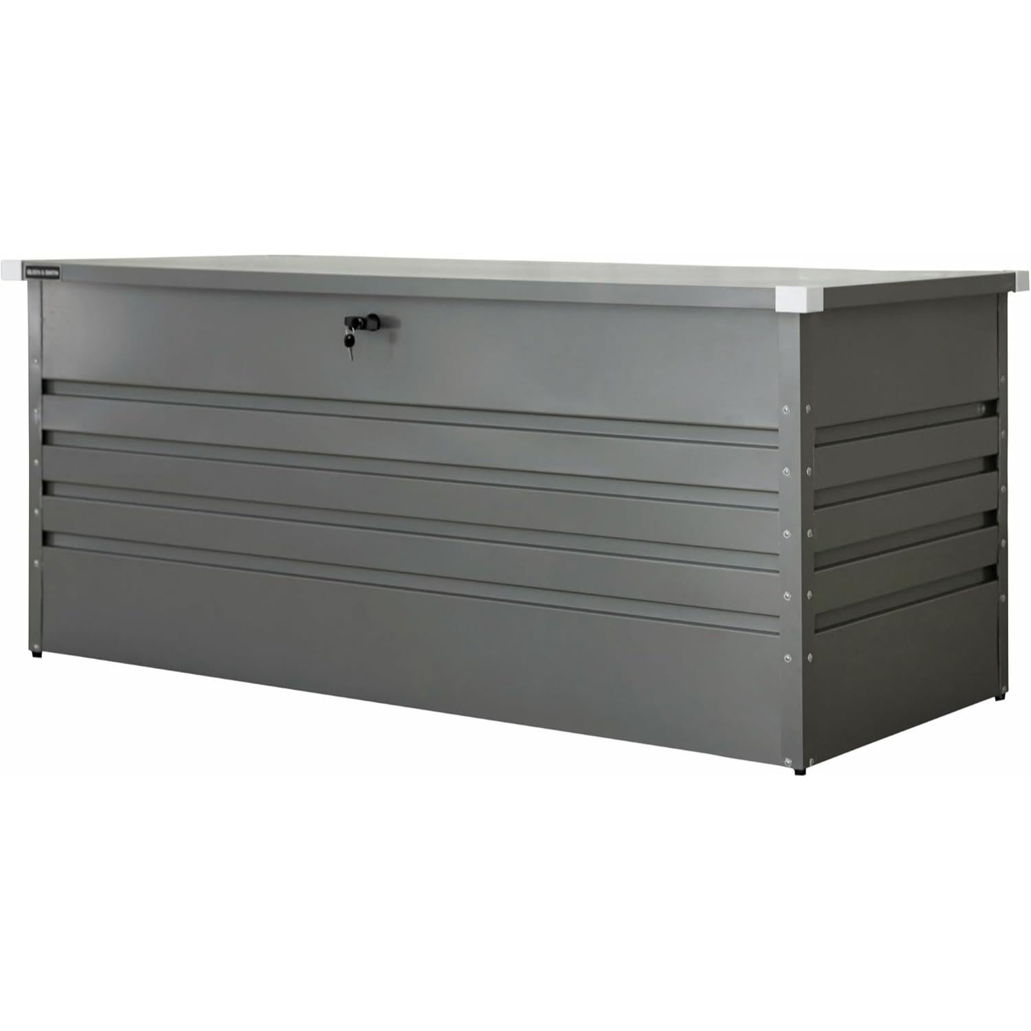Olsen & Smith Garden Metal Storage Box 1000L Lockable Gas Lift 185x82x79cm Weather-Resistant Anthracite