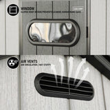 Olsen and Smith Outdoor Garden Storage Shed 4x6 FT With Lockable Door Including Padlock For Garden Tools, Lawnmower, Bikes and more, 125x187x205cm, Beige