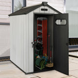 Olsen and Smith Outdoor Garden Storage Shed 4x6 FT With Lockable Door Including Padlock For Garden Tools, Lawnmower, Bikes and more, 125x187x205cm, Beige