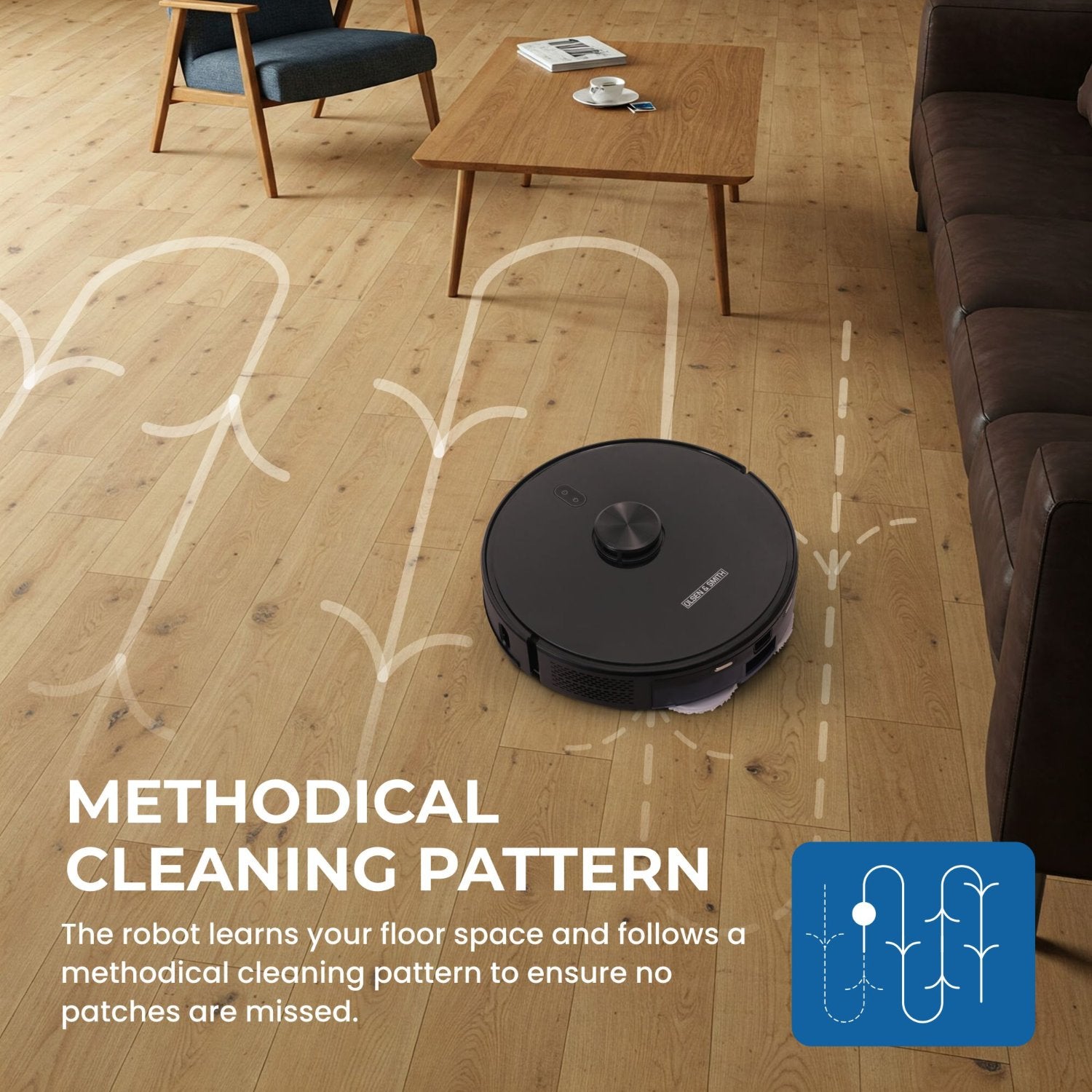 Olsen & Smith Smart Robot Vacuum Cleaner with Mop – 6500Pa Suction, Laser Navigation, Auto Empty, Self-Charging Station, APP & Voice Control – Pet Hair & Hard Floor, Carpet Cleaning