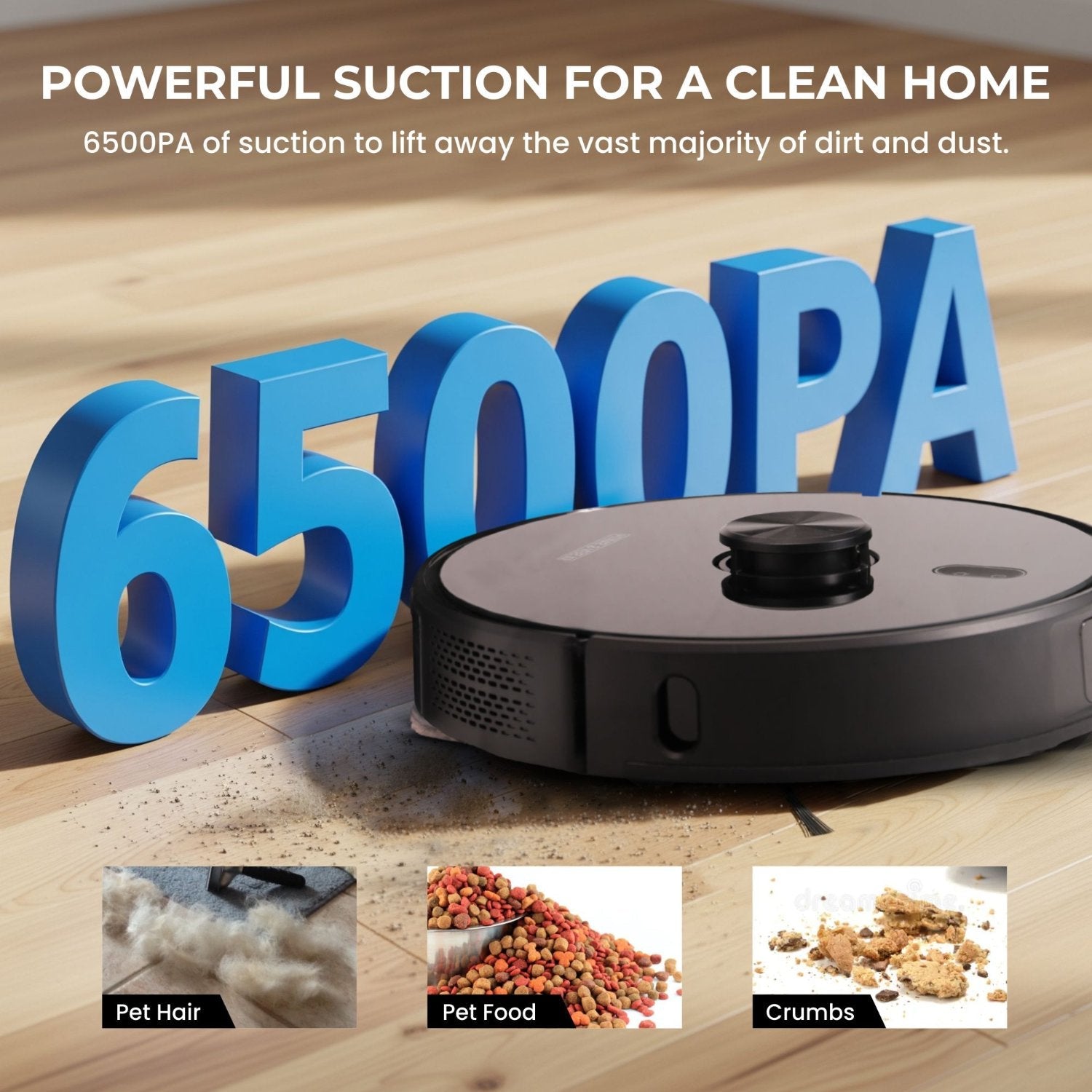 Olsen & Smith Smart Robot Vacuum Cleaner with Mop – 6500Pa Suction, Laser Navigation, Auto Empty, Self-Charging Station, APP & Voice Control – Pet Hair & Hard Floor, Carpet Cleaning