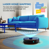 Olsen & Smith Smart Robot Vacuum Cleaner with Mop – 6500Pa Suction, Laser Navigation, Auto Empty, Self-Charging Station, APP & Voice Control – Pet Hair & Hard Floor, Carpet Cleaning