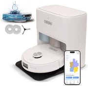 Olsen & Smith Smart Self-Cleaning Robot Vacuum & Mop – 10000Pa Suction, Laser Navigation, Auto Empty & Water Refill, Hot Mop Drying, AI Obstacle Detection, App & Voice Control, 2.5L Self Charging Station