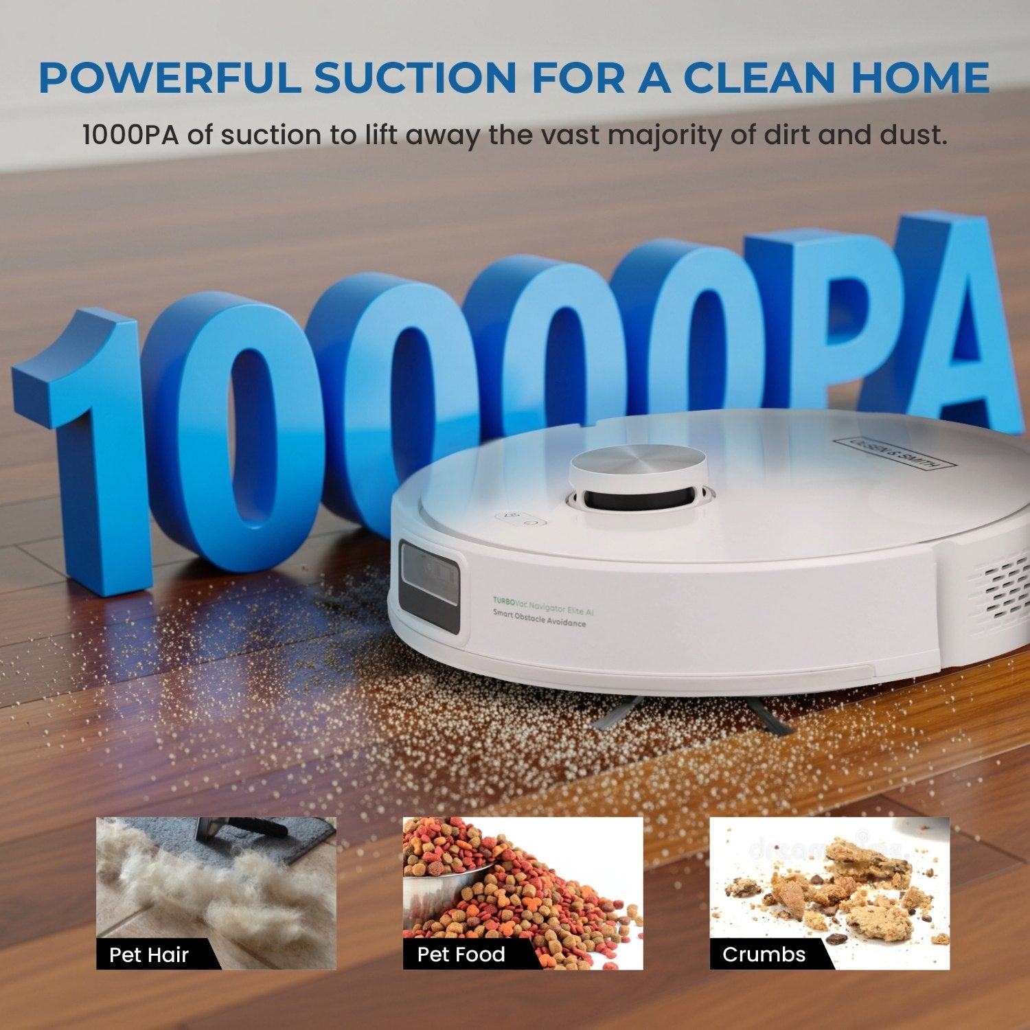 Olsen & Smith Smart Self-Cleaning Robot Vacuum & Mop – 10000Pa Suction, Laser Navigation, Auto Empty & Water Refill, Hot Mop Drying, AI Obstacle Detection, App & Voice Control, 2.5L Self Charging Station