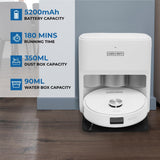 Olsen & Smith Smart Self-Cleaning Robot Vacuum & Mop – 10000Pa Suction, Laser Navigation, Auto Empty & Water Refill, Hot Mop Drying, AI Obstacle Detection, App & Voice Control, 2.5L Self Charging Station