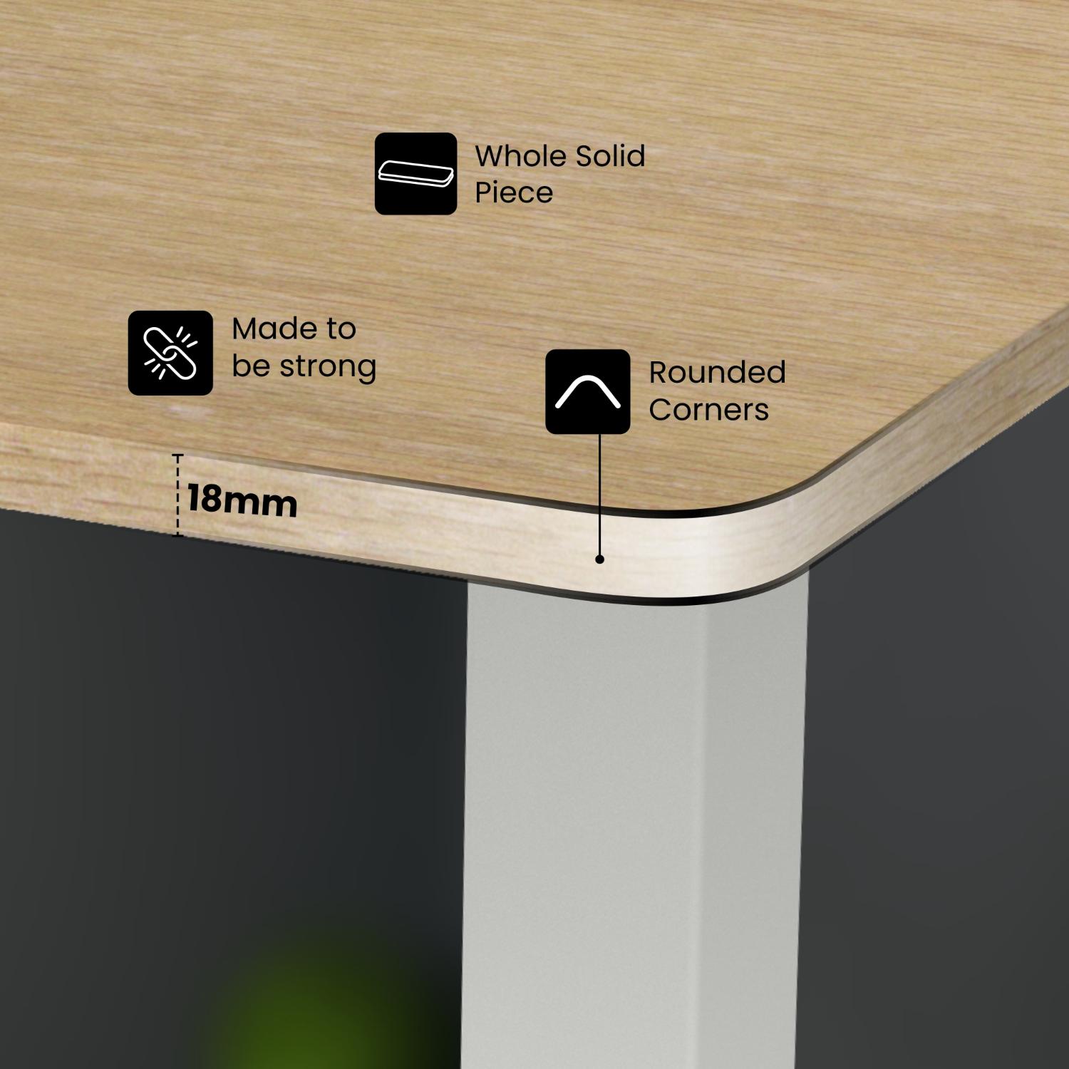 Olsen & Smith 120 cm Height Adjustable Single Solid Board Electric Desk for Standing & Sitting Home & Office Work Desk 80kg Load with LCD Display Memory Function, Headphone Hook, Drinks Holder