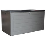 Olsen & Smith 680L MASSIVE Capacity Outdoor Garden Storage Box Plastic Shed - Weatherproof & Sit On with Wood Effect Chest