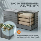 Olsen & Smith 1000L Große Metall-Aufbewahrungsbox – Abschließbare XXL-Gartenbox für den Außenbereich, Wetterfest, mit Gasdruckfeder – Für Sitzkissen, Werkzeuge & Gartenmöbel - Anthrazit