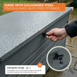 Olsen & Smith 1000L XXL Waterproof Metal Garden Storage Box – Lockable Gas Lift Outdoor Storage – Cushions, Tools & Patio Furniture – Anthracite