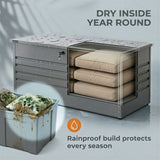 Olsen & Smith 1000L XXL Waterproof Metal Garden Storage Box – Lockable Gas Lift Outdoor Storage – Cushions, Tools & Patio Furniture – Anthracite