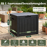 Olsen & Smith 52L Sit-On Garten-Aufbewahrungsbox & Beistelltisch – , 100 % recycelter, witterungsbeständiger Kunststoff, abschließbar, Sitzfläche mit 100 kg Tragkraft, abnehmbarer Deckel, Montage ohne Werkzeug, für Balkon, Terrasse und Veranda, Anthrazit
