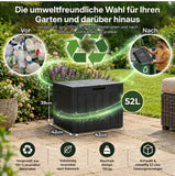 Olsen & Smith 52L Sit-On Garten-Aufbewahrungsbox & Beistelltisch – , 100 % recycelter, witterungsbeständiger Kunststoff, abschließbar, Sitzfläche mit 100 kg Tragkraft, abnehmbarer Deckel, Montage ohne Werkzeug, für Balkon, Terrasse und Veranda, Anthrazit
