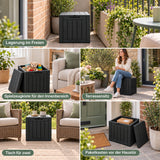 Olsen & Smith 52L Sit-On Garten-Aufbewahrungsbox & Beistelltisch – , 100 % recycelter, witterungsbeständiger Kunststoff, abschließbar, Sitzfläche mit 100 kg Tragkraft, abnehmbarer Deckel, Montage ohne Werkzeug, für Balkon, Terrasse und Veranda, Anthrazit
