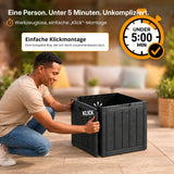 Olsen & Smith 52L Sit-On Garten-Aufbewahrungsbox & Beistelltisch – , 100 % recycelter, witterungsbeständiger Kunststoff, abschließbar, Sitzfläche mit 100 kg Tragkraft, abnehmbarer Deckel, Montage ohne Werkzeug, für Balkon, Terrasse und Veranda, Anthrazit