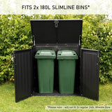 Olsen & Smith 775L Outdoor Garden Storage Box Plastic Shed - Weatherproof with Wood Effect Garden Storage Box – Large Outdoor Plastic Shed for Cushions