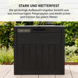 Olsen & Smith - Gartenbox 126L, Wasserdicht & Wetterfest, Abschließbare Aufbewahrungsbox aus Kunststoff, Robust, Pflegeleicht & Platzsparend