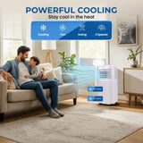Olsen & Smith 9000 BTU 3-in-1 Portable Air Conditioning Unit, Air Conditioner AC Air Con Cooler with Cooling, Fan & Dehumidifier Functions, 24H Timer with Window Kit & Remote Control, White [Energy Class A]