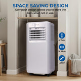 Olsen & Smith 9000 BTU 3-in-1 Portable Air Conditioning Unit, Air Conditioner AC Air Con Cooler with Cooling, Fan & Dehumidifier Functions, 24H Timer with Window Kit & Remote Control, White [Energy Class A]