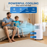 Olsen & Smith 7000 BTU 3-in-1 Portable Air Conditioning Unit, Air Conditioner AC Air Con Cooler with Cooling, Fan & Dehumidifier Functions, 24H Timer with Window Kit & Remote Control, White [Energy Class A]