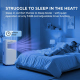 Olsen & Smith 7000 BTU 3-in-1 Portable Air Conditioning Unit, Air Conditioner AC Air Con Cooler with Cooling, Fan & Dehumidifier Functions, 24H Timer with Window Kit & Remote Control, White [Energy Class A]