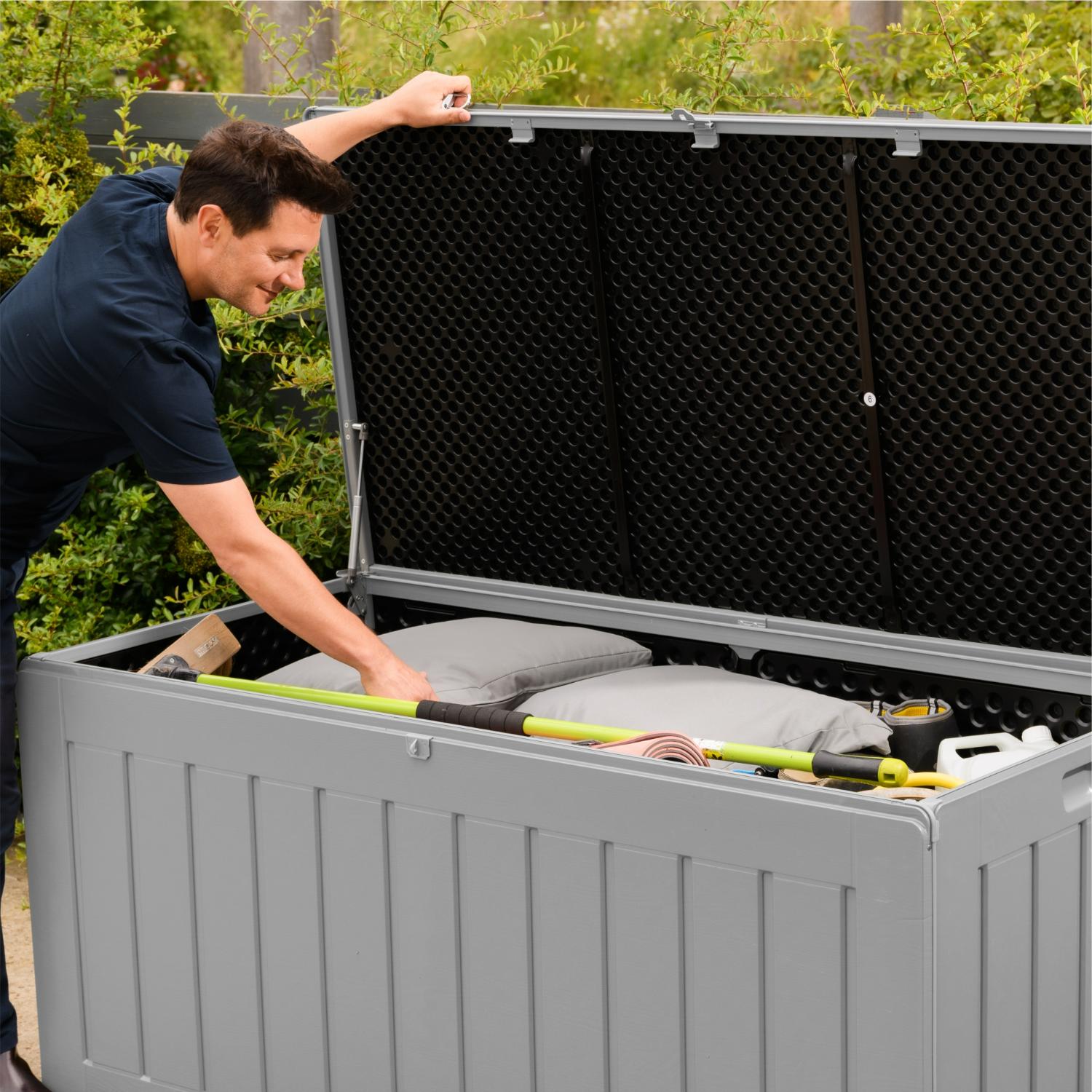 Olsen & Smith 830L Extra große Garten-Aufbewahrungsbox – Wetterfest, A