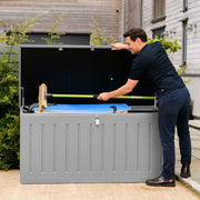 Olsen & Smith XXL Extra-Large Weatherproof Garden Storage Box Bench – Outdoor Plastic Shed for Cushions, Tools & Garden Storage