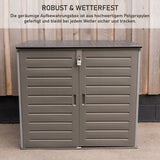 Olsen & Smith 1170L Extra Große Garten-Aufbewahrungsbox – Wetterfest, Abschließbar & Holzoptik-Design