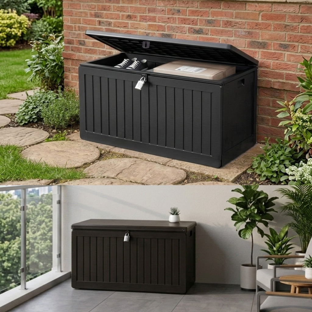 Olsen & Smith 270L MASSIVE Capacity Outdoor Garden Storage Box With Pa