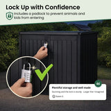 Olsen & Smith 775L Outdoor Garden Storage Box Plastic Shed - Weatherproof with Wood Effect Garden Storage Box – Large Outdoor Plastic Shed for Cushions