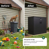 Olsen & Smith 775L Outdoor Garden Storage Box Plastic Shed - Weatherproof with Wood Effect Garden Storage Box – Large Outdoor Plastic Shed for Cushions