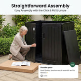 Olsen & Smith 775L Outdoor Garden Storage Box Plastic Shed - Weatherproof with Wood Effect Garden Storage Box – Large Outdoor Plastic Shed for Cushions