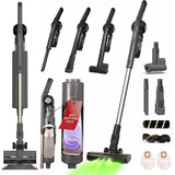 Olsen & Smith 18000Pa Cordless Self-Emptying Stick Vacuum Cleaner – Lightweight 250W Upright Handheld with Base Station, Dust Finder Light & Accessories - Grey