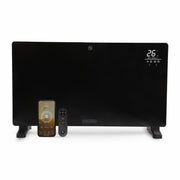 Olsen & Smith 2500W Wi-Fi Enabled Smart Glass Panel Electric Heater – Alexa Control Radiator with Thermostat, Timer, Wall Mounted or Freestanding, Ultra Slim Design, Energy Efficient Home Heating - Black