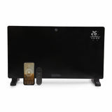 Olsen & Smith 2500W Wi-Fi Enabled Smart Glass Panel Electric Heater – Alexa Control Radiator with Thermostat, Timer, Wall Mounted or Freestanding, Ultra Slim Design, Energy Efficient Home Heating - Black