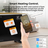 Smart heating control system with smartphone app and heater display