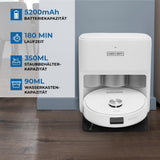Olsen & Smith Saug- und Wischroboter 10000Pa – Selbstreinigend mit automatischer Entleerung & Wasserauffüllung, Laser-Navigation, KI-Hinderniserkennung, App & Alexa Steuerung, 2,5L Basisstation