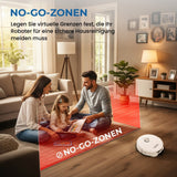 Olsen & Smith Saug- und Wischroboter 10000Pa – Selbstreinigend mit automatischer Entleerung & Wasserauffüllung, Laser-Navigation, KI-Hinderniserkennung, App & Alexa Steuerung, 2,5L Basisstation