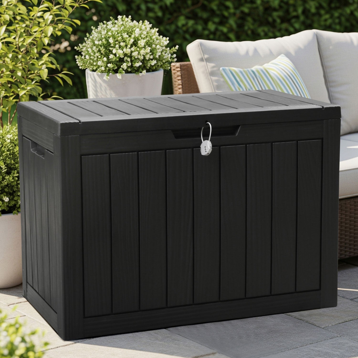 Olsen & Smith 170L Outdoor Garden Storage Box – Lockable & Weatherproof