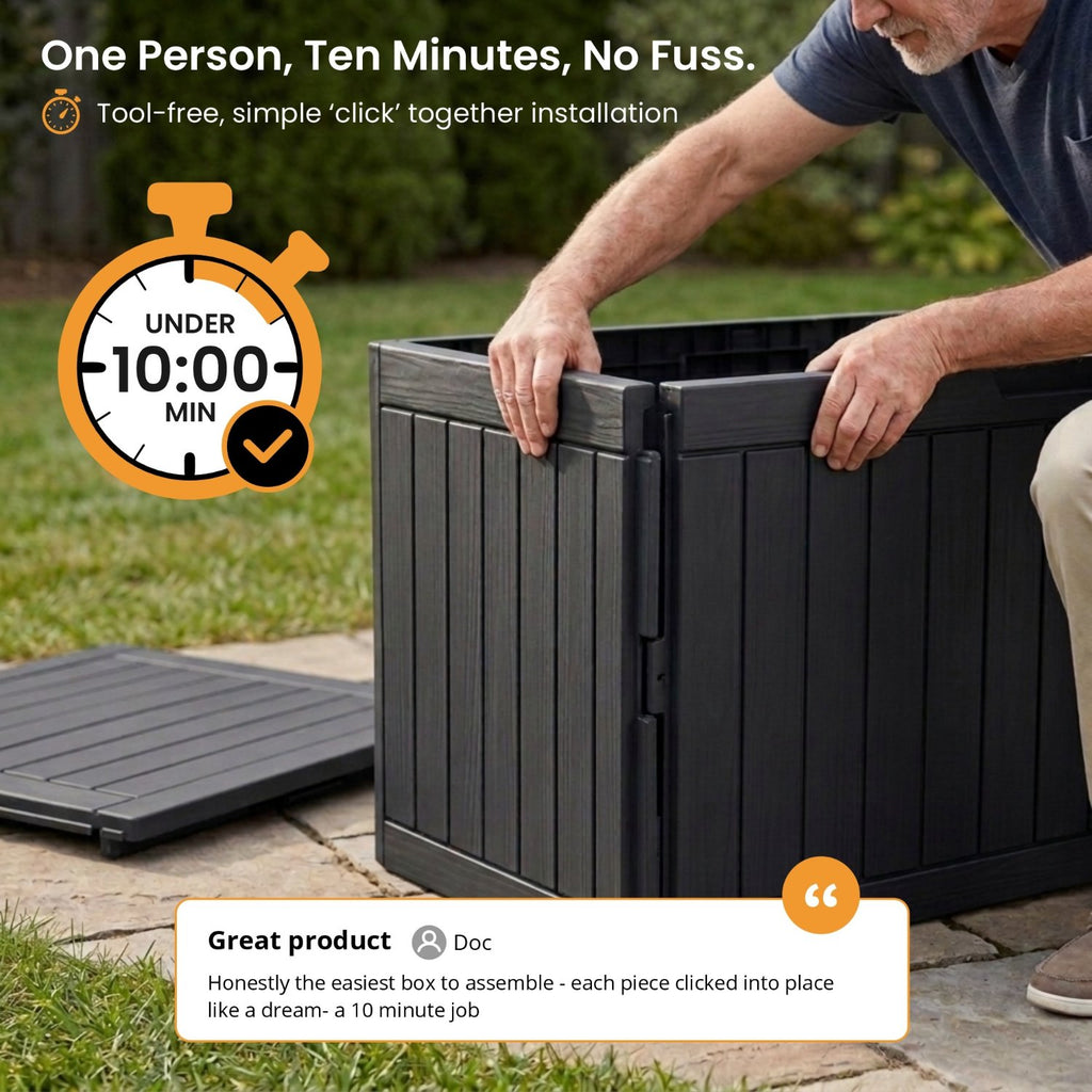 Olsen & Smith 170L Outdoor Garden Storage Box – Lockable & Weatherproof