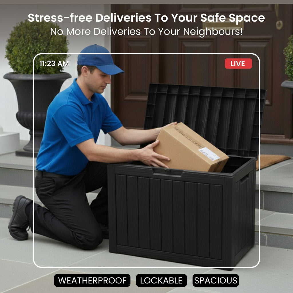 Olsen & Smith 170L Outdoor Garden Storage Box – Lockable & Weatherproof