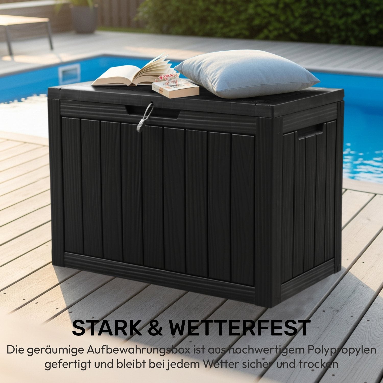 Olsen & Smith 170L Outdoor Garden Storage Box – Lockable & Weatherproof