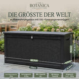 Olsen & Smith 980-l-XXL-Garten-Aufbewahrungsbox – Extra große Aufbewahrungstruhe für den Außenbereich, 100 % recycelter Kunststoff, wetterbeständige robuste Kissenbox mit Zahlenschloss & Holzoptik