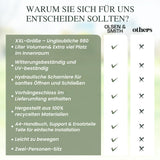 Olsen & Smith 980-l-XXL-Garten-Aufbewahrungsbox – Extra große Aufbewahrungstruhe für den Außenbereich, 100 % recycelter Kunststoff, wetterbeständige robuste Kissenbox mit Zahlenschloss & Holzoptik