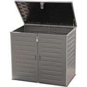 Olsen & Smith MASSIVE Capacity 1170 Outdoor Garden Storage Box Plastic Shed Garbage - Weatherproof with Wood Effect (1170 Litre)