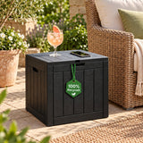 Olsen & Smith 52L Sit-On Garten-Aufbewahrungsbox & Beistelltisch – , 100 % recycelter, witterungsbeständiger Kunststoff, abschließbar, Sitzfläche mit 100 kg Tragkraft, abnehmbarer Deckel, Montage ohne Werkzeug, für Balkon, Terrasse und Veranda, Anthrazit