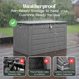 Olsen & Smith 680L MASSIVE Capacity Outdoor Garden Storage Box Plastic Shed - Weatherproof & Sit On with Wood Effect Chest
